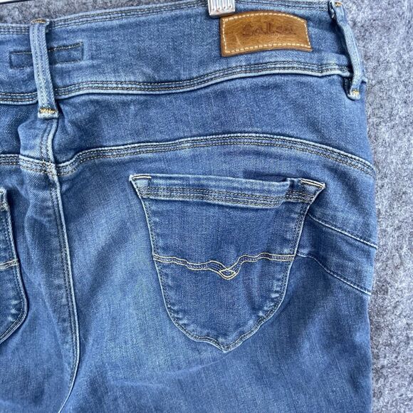 Salsa Jeans Womens 33W Push In Secret Stretch Taper Cropped Faux Zipper Side - Picture 8 of 9